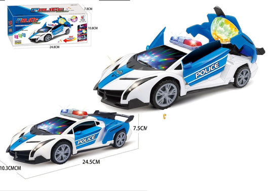 Battery Operated Deform Spinning Police Car - Puff N Stuff