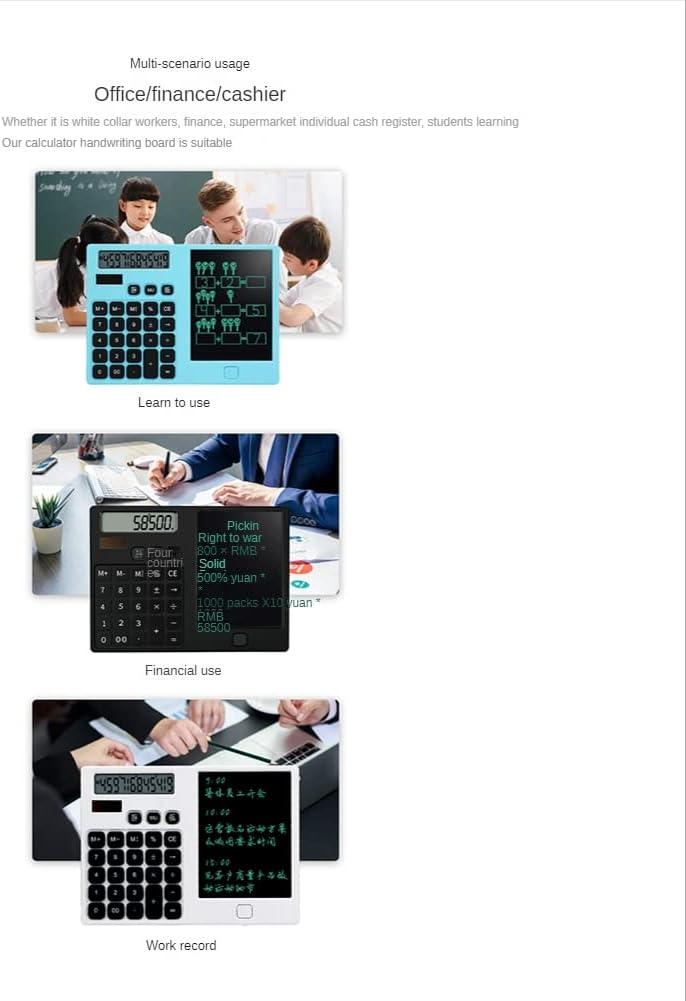 12-Digit Display Calculator with Writing Pad - Black Puff N Stuff