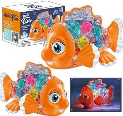 Electric Transparent Gear Fish With Music & Lights - Puff N Stuff