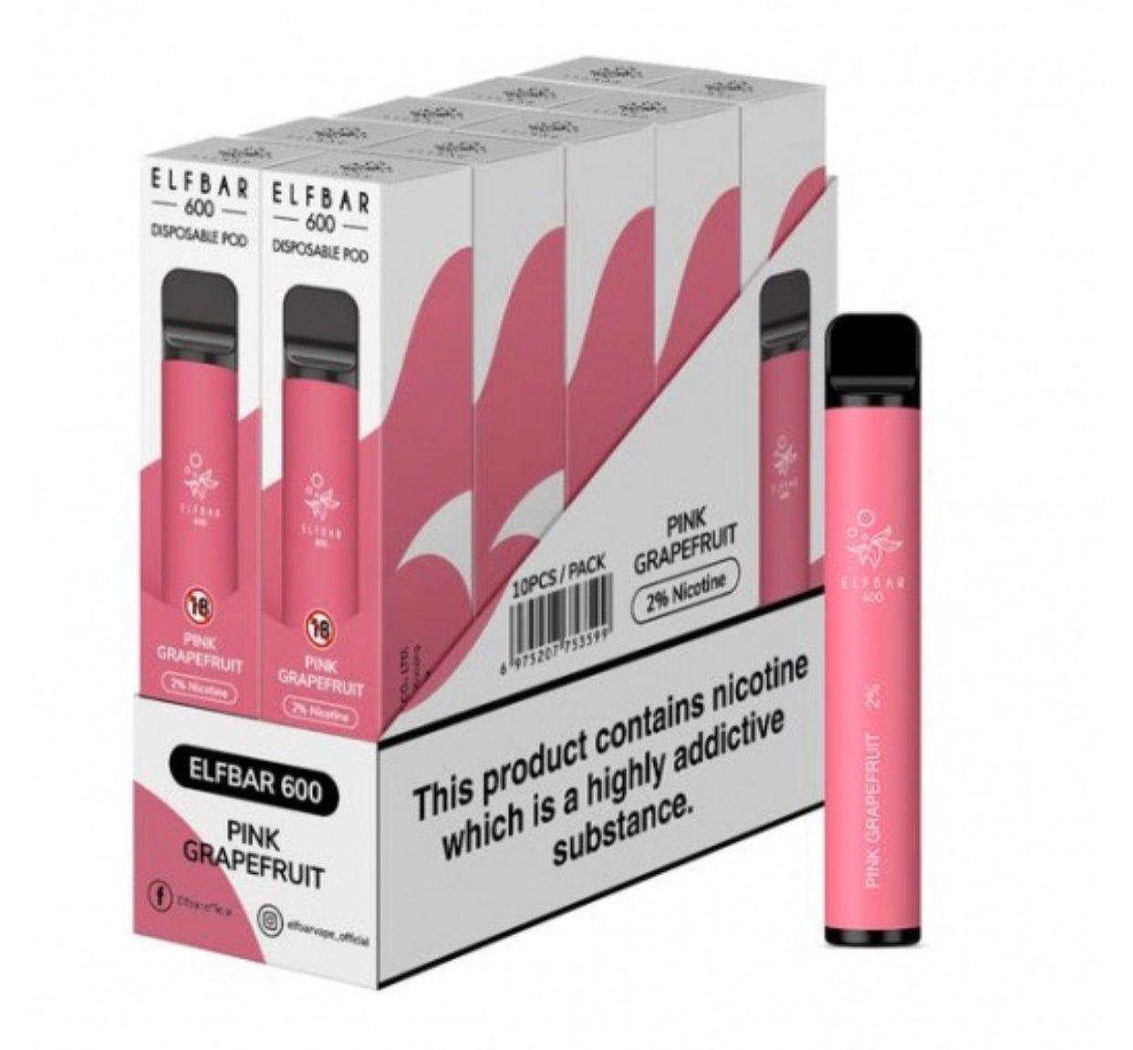 Elf Bar 600 Puffs Disposable Vape Pod (BOX OF 10) - Puff N Stuff