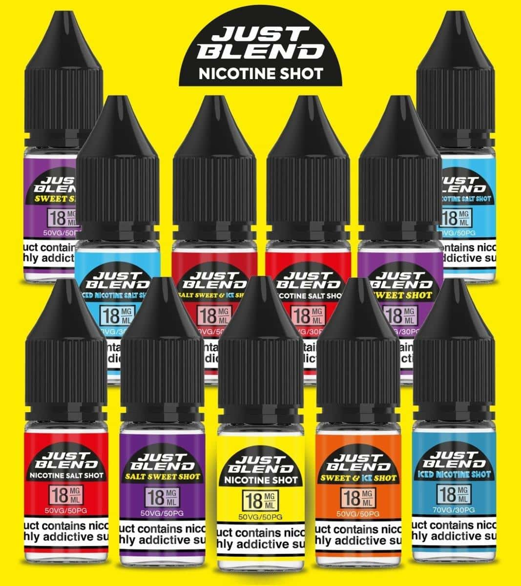 Just Blend Nicotine Shots - Sweet Shot - 18mg/70vg - Pack of 100 - Puff N Stuff