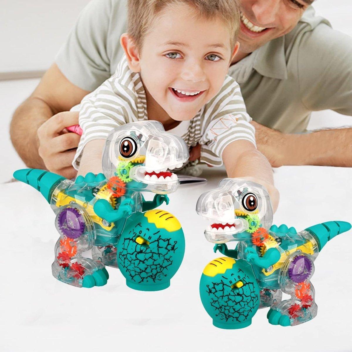 LED Light Transparent Musical Dinosaur Toy - Puff N Stuff