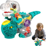 LED Light Transparent Musical Dinosaur Toy - Puff N Stuff