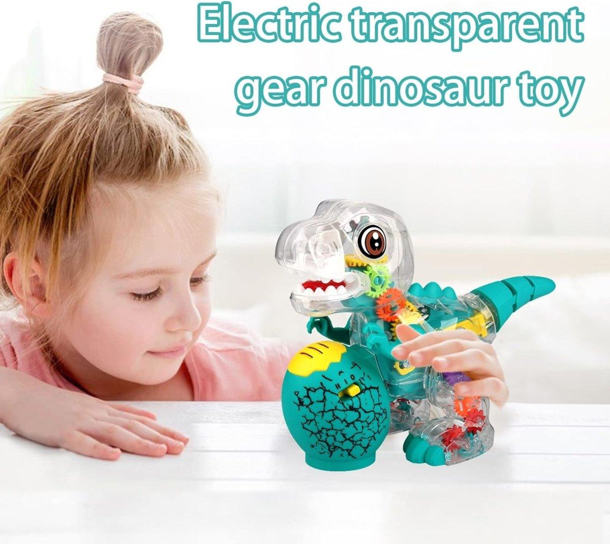 LED Light Transparent Musical Dinosaur Toy - Puff N Stuff