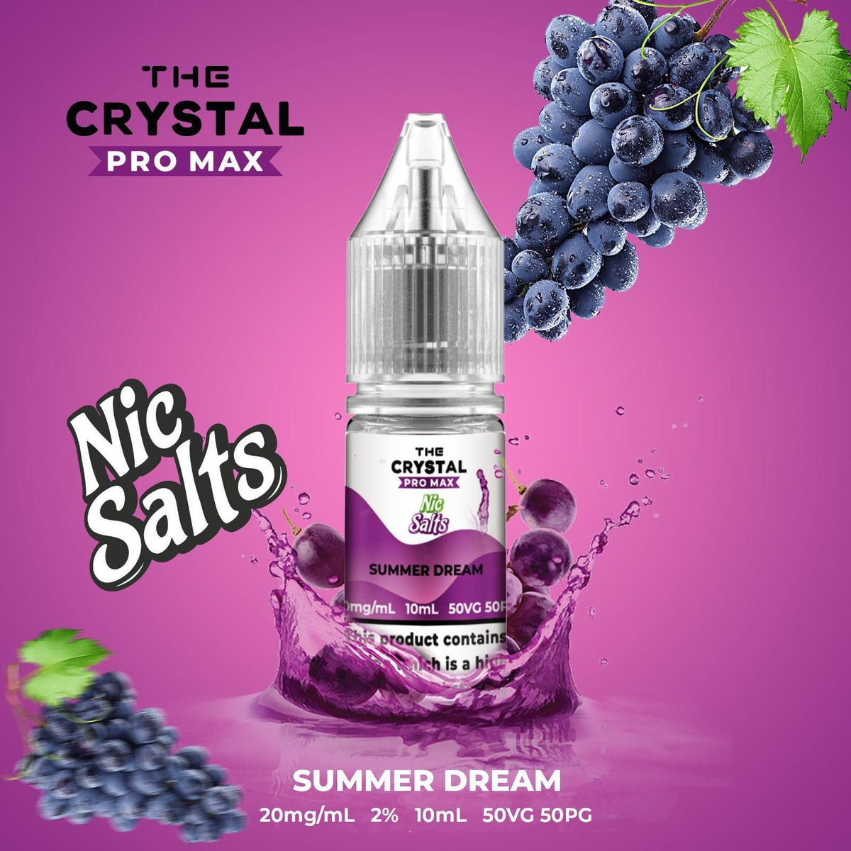 The Crystal Pro Max Vape Nic Salts 10ml - Box of 10 - Puff N Stuff