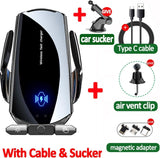 Wireless Magnetic Car Phone Holder With Sucker - Black - Puff N Stuff